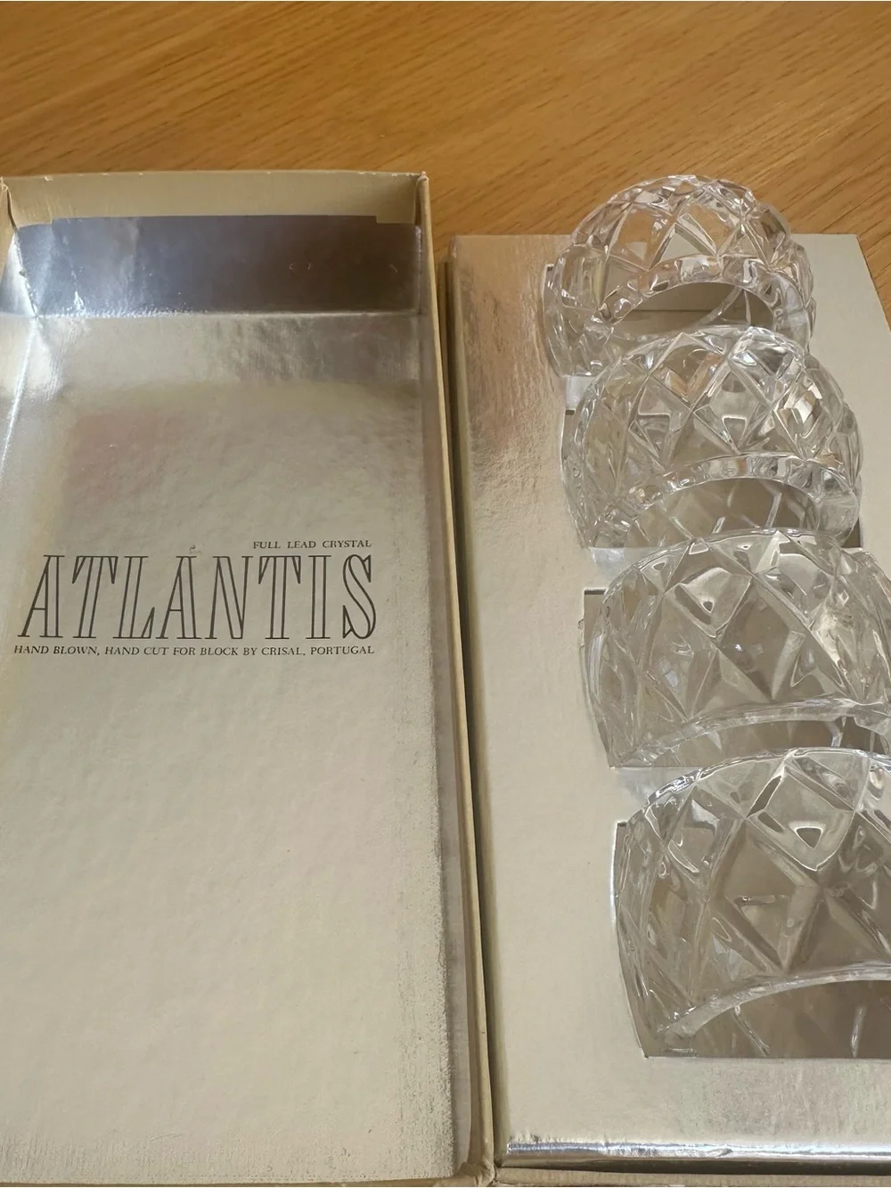 Clear Crystal Napkin Rings - Set of 4
